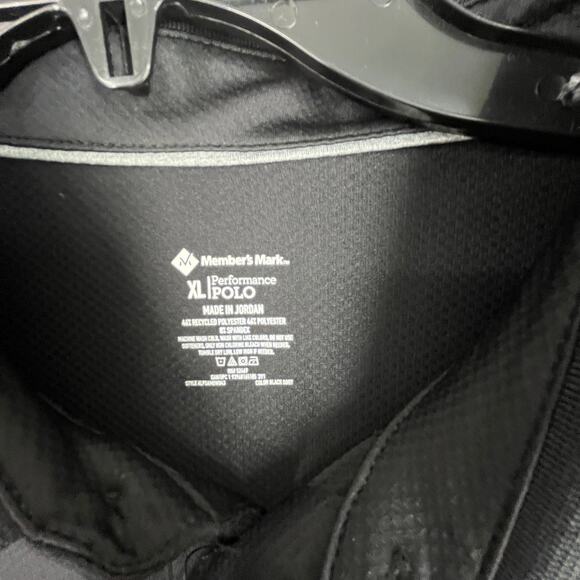 Members Mark Shirt‎ Mens XL Black Performance Tech Polo Wicking 50 UPF Sams Club - Picture 3 of 7